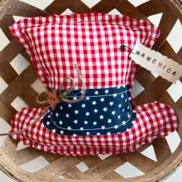 Gingham Check 4th of July Hat Bowl Filler Factory Price