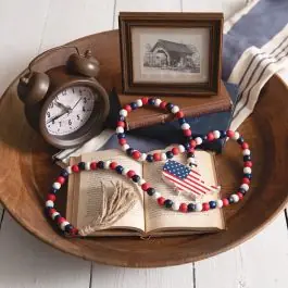 New Arrival Americana Wood Bead Garland With Tassel