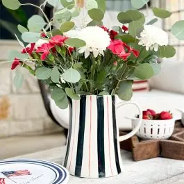 Shop Now Painted Stripes 2 Quart Stoneware Pitcher