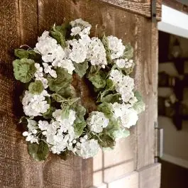Shop Now Pretty Faux White Geranium Wreath