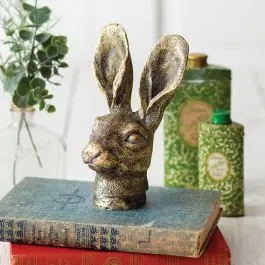 Gold Finish Hare Figurine Warranty Included