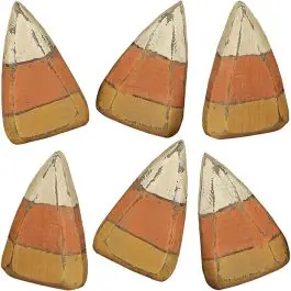 6 Piece Rustic Wooden Candy Corn Set Holiday Sale