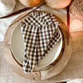 Holiday Sale Shades of Brown Gingham Napkin Set of 4