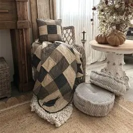 Handmade Rustic Star and Crow Quilted Throw
