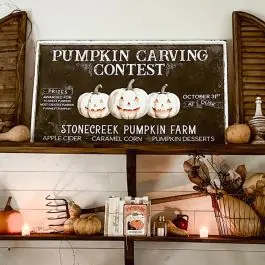 Crafted Pumpkin Carving Contest Metal Wall Sign 48 inch