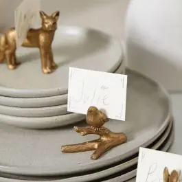 Genuine Woodland Critter Bird Place Card Holder Set of 6