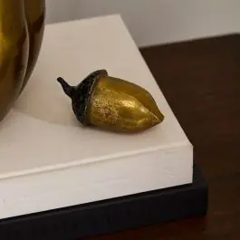 Oversized Golden Acorn Accent Set of 4 Genuine
