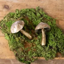 Metallic Mushroom Figure Set of 2 Fast Shipping