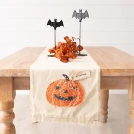 Editor’s Pick Halloween Pumpkin Fringed Table Runner