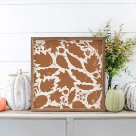 Leaf Pattern White And Orange Wall Art Buy Today