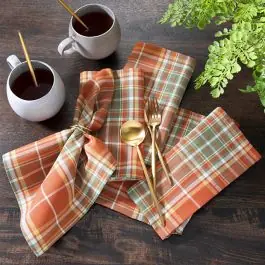 Reduced Price Harvest Happenings Plaid Napkins Set of 8