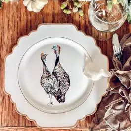 Vagabond House Scalloped Turkey Bone China Dinner Plate Set of 4 Mega Sale