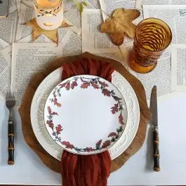Sale Vagabond House Fall Acorn Bone China Salad Plate Set of 4