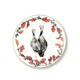 Vagabond House Fall Turkey Bone China Salad Plate Set of 4 Warranty Included
