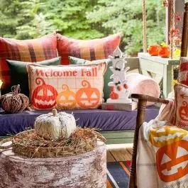 Holiday Sale Welcome Fall Plaid Pumpkin Pillow Set of 2