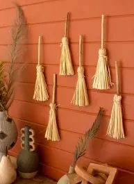 Hot Picks Decorative Palm Broom Set of 6