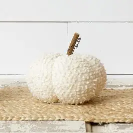 Bulk Order Decorative Fabric Pumpkin White Set of 2