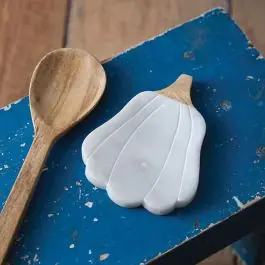 Wood and Marble Gourd Spoon Rest Latest