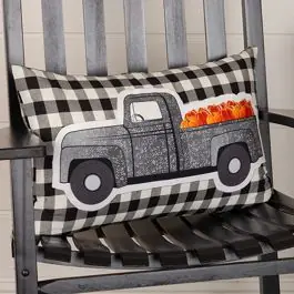 Buffalo Check Pumpkin Truck Pillow Original