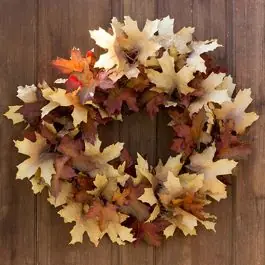 Modern Autumn Leaves Farmhouse Wreath