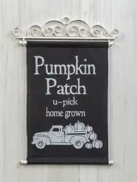 Pumpkin Patch Cloth Scroll Sign Free Returns