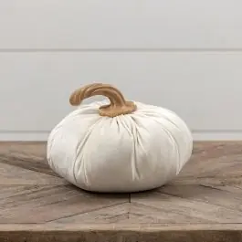 In Demand Twisted Stem 7 Inch Fabric Pumpkin Set of 2