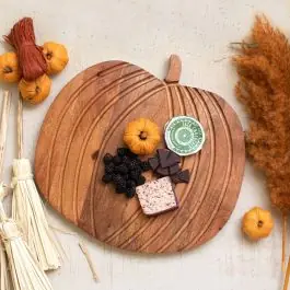 Luxury Carved Mango Wood Pumpkin Tray