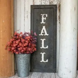 Free Delivery Rustic Framed Metal Fall Sign