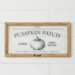 Grab Now Pumpkin Patch Framed Glass Wall Art
