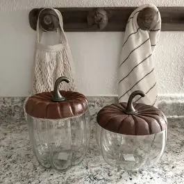 Lidded Glass Pumpkin Canister Set of 2 Deal