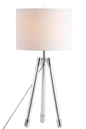 Wyman Surveyor's Tripod Table Lamp - Chrome and Clear Top Rated