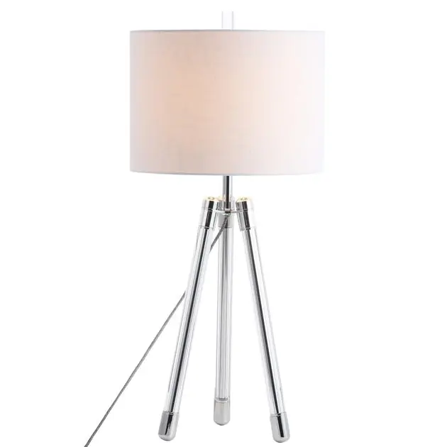 Wyman Surveyor's Tripod Table Lamp - Chrome and Clear Top Rated
