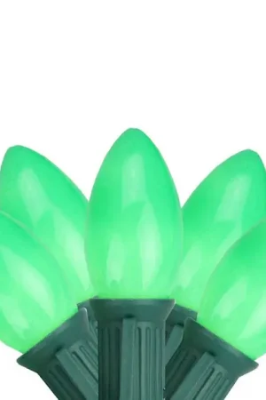 25-Count Opaque Green C9 St Patrick's Day Light Set with 24-Ft Green Wire Fan Favorite