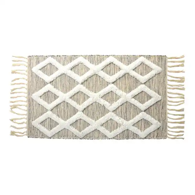 Weekend Sale Randal 20" x 32" Cotton Bath Mat - Gray/Beige/White