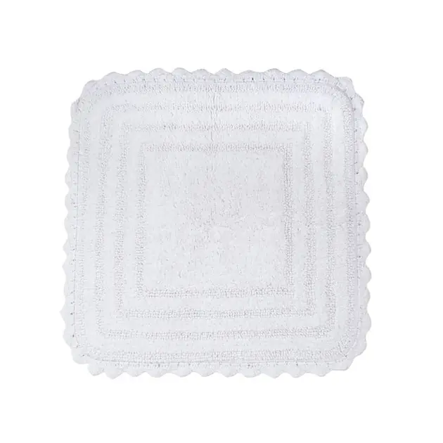 Best Choice DII White Square Crochet 24" x 24" Bath Mat