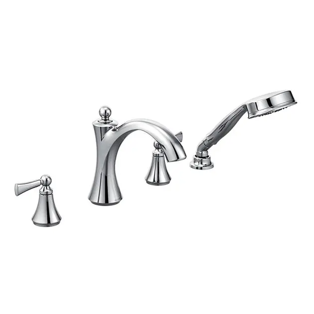 Worldwide Shipping Wynford Two Handle Roman Tub Faucet with Lever Handles/Handshower